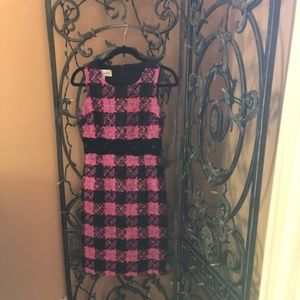 Sara Campbell, Pink/Black/Purple Tweed Sheath Dress, Women's Size 0